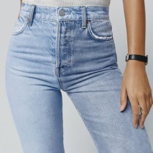 Cynthia Two Tone High Rise Straight Jeans